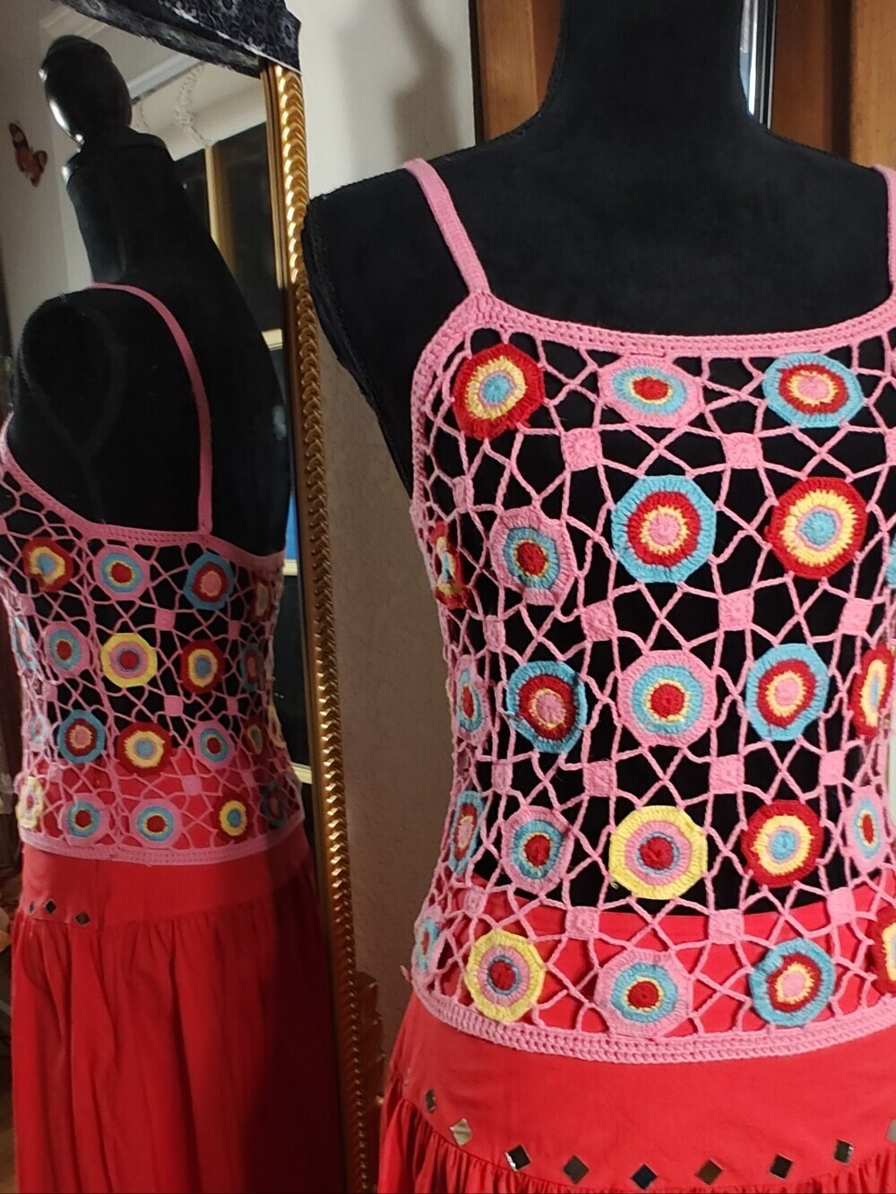 Vintage Crochet Floral Tank Top By YY